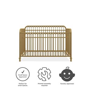 Little Seeds Raven 3-in-1 Convertible Metal Crib, JMPA Certified, Gold