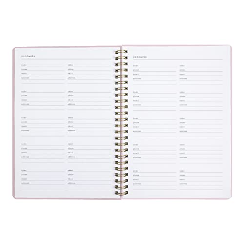Letts Celebrate Weekly/Monthly Planner, 12 Months, January to December, 2024, Gold Twin-Wire Binding, A5 Size, 8.25" x 5.875", Multilingual, Rose (C082185-24)