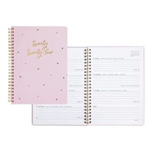 letts celebrate weekly/monthly planner, 12 months, january to december, 2024, gold twin-wire binding, a5 size, 8.25" x 5.875", multilingual, rose (c082185-24)