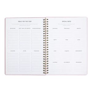 Letts Celebrate Weekly/Monthly Planner, 12 Months, January to December, 2024, Gold Twin-Wire Binding, A5 Size, 8.25" x 5.875", Multilingual, Rose (C082185-24)