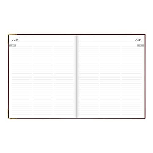 Letts of London Classic Weekly Planner, 12 Months, January to December, 2024, Appointments, Gold Corners, Quarto Size, 10.25" x 8.25", Burgundy (C32YBY-24)