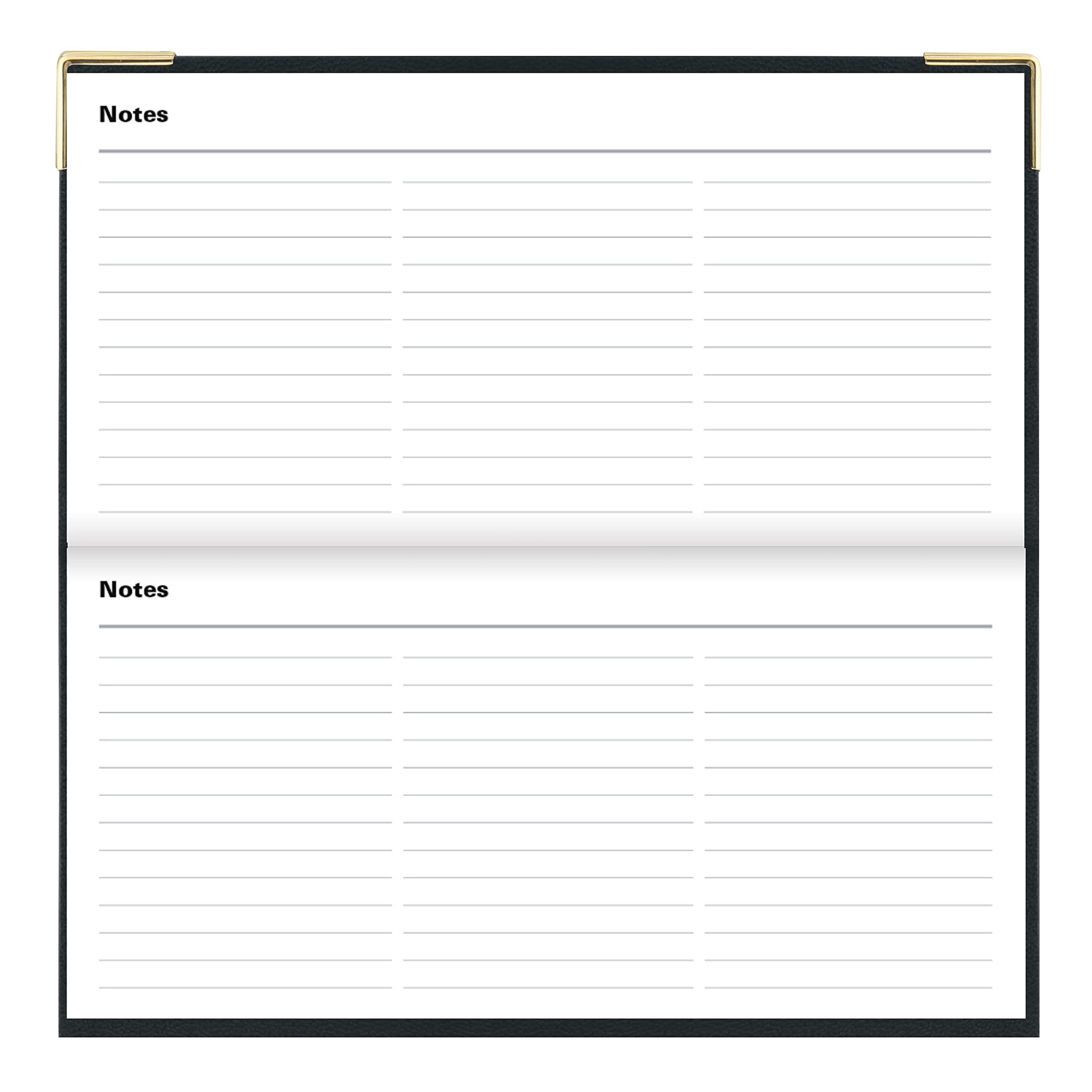 Letts of London Classic Weekly/Monthly Planner, 12 Months, January to December, 2024, Appointments, Gold Corners, Horizontal, Slim Size, 6.625" x 3.25", Black (C32SBK-24)