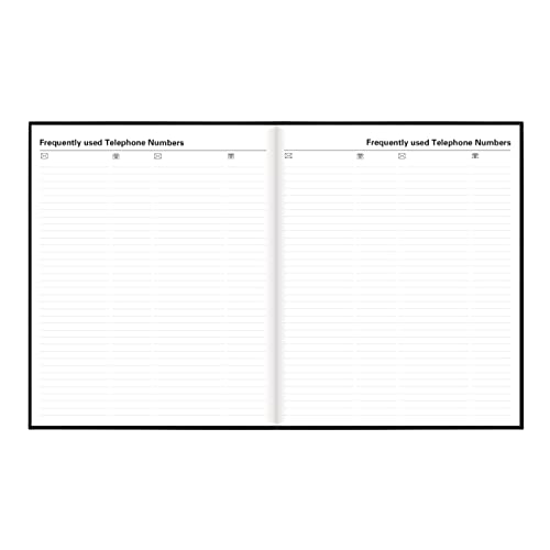 Letts of London Principal Weekly Planner, 12 Months, January to December, 2024, Week-to-View with Appointments, Quarto Size, 10.25" x 8.25", Black (C30YABK-24)