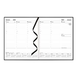 Letts of London Principal Weekly Planner, 12 Months, January to December, 2024, Week-to-View with Appointments, Quarto Size, 10.25" x 8.25", Black (C30YABK-24)