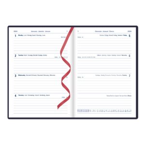 Letts of London Woodland Weekly Planner, 12 Months, January to December, 2024, A5 Size, 8.25" x 5.875", Multilingual, Navy (C082165-24)