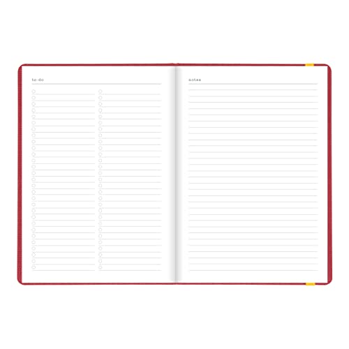 Letts of London Raw Weekly/Monthly Planner, 12 Months, January to December, 2024, Sewn Binding, A5 Size, 8.25" x 5.875", Multilingual, Berry (C082310-24)