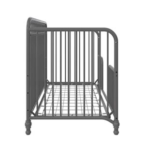 Little Seeds Raven 3-in-1 Convertible Metal Crib, JMPA Certified, Gray