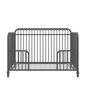 Little Seeds Raven 3-in-1 Convertible Metal Crib, JMPA Certified, Gray