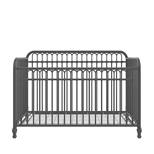 Little Seeds Raven 3-in-1 Convertible Metal Crib, JMPA Certified, Gray