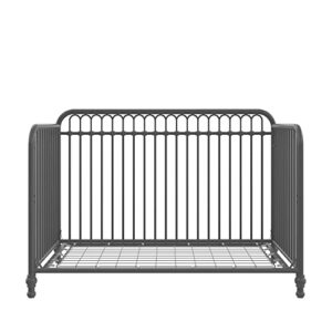 Little Seeds Raven 3-in-1 Convertible Metal Crib, JMPA Certified, Gray