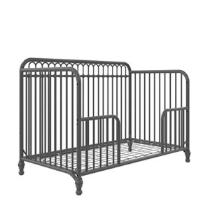 Little Seeds Raven 3-in-1 Convertible Metal Crib, JMPA Certified, Gray