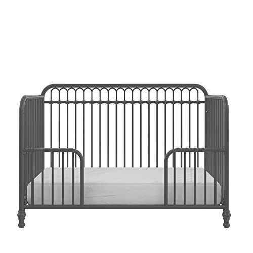 Little Seeds Raven 3-in-1 Convertible Metal Crib, JMPA Certified, Gray