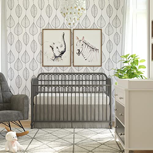 Little Seeds Raven 3-in-1 Convertible Metal Crib, JMPA Certified, Gray