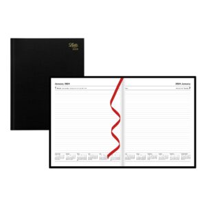 letts of london standard daily planner, 12 months, january to december, 2024, day-per-page, quarto size, 10.25" x 8.25", black (c10ybk-24)