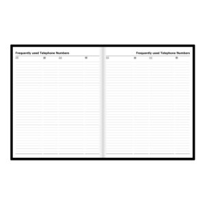 Letts of London Standard Daily Planner, 12 Months, January to December, 2024, Day-Per-Page, Quarto Size, 10.25" x 8.25", Black (C10YBK-24)