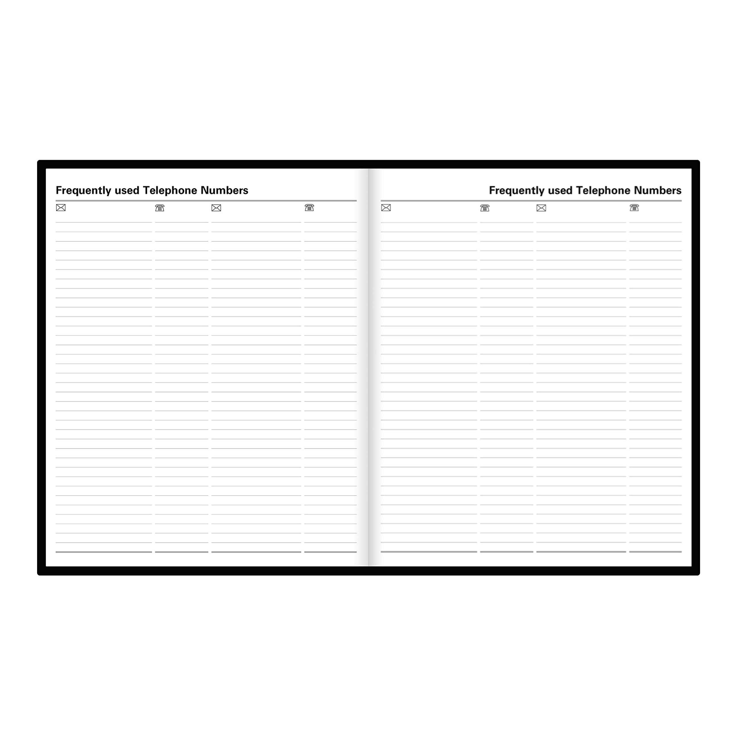 Letts of London Standard Daily Planner, 12 Months, January to December, 2024, Day-Per-Page, Quarto Size, 10.25" x 8.25", Black (C10YBK-24)