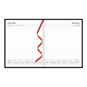 Letts of London Standard Daily Planner, 12 Months, January to December, 2024, Day-Per-Page, Quarto Size, 10.25" x 8.25", Black (C10YBK-24)