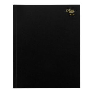 Letts of London Standard Daily Planner, 12 Months, January to December, 2024, Day-Per-Page, Quarto Size, 10.25" x 8.25", Black (C10YBK-24)