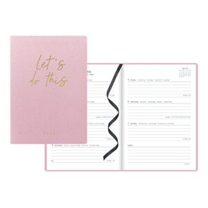 letts of london inspire weekly/monthly planner, 12 months, january to december, 2024, a5 size, 8.25" x 5.875", multilingual, pink (c082021-24)