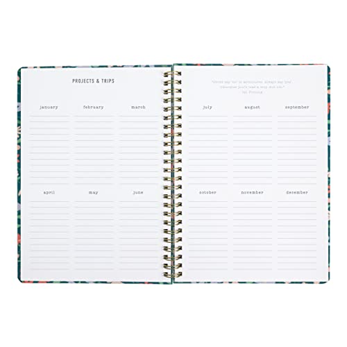 Letts Spring Valley Weekly/Monthly Planner, 12 Months, January to December, 2024, Wiro Binding, A5 Size, 8.25" x 5.875", Multilingual, Green (C082376-24)