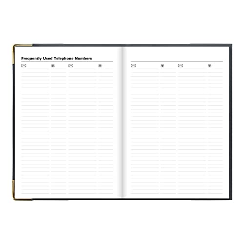 Letts of London Classic Weekly Planner, 12 Months, January to December, 2024, Appointments, Gold Corners, A5 Size, 8.25" x 5.875", Black (C32XBK-24)