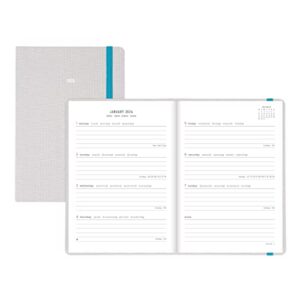 letts of london raw weekly/monthly planner, 12 months, january to december, 2024, sewn binding, a5 size, 8.25" x 5.875", multilingual, grey (c082307-24)