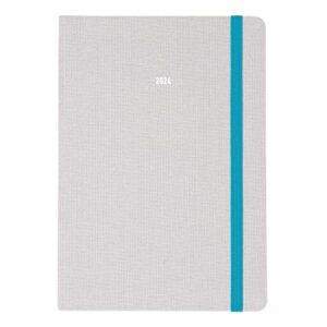 Letts of London Raw Weekly/Monthly Planner, 12 Months, January to December, 2024, Sewn Binding, A5 Size, 8.25" x 5.875", Multilingual, Grey (C082307-24)