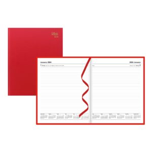 letts of london standard daily planner, 12 months, january to december, 2024, day-per-page, quarto size, 10.25" x 8.25", burgundy (c10yby-24)