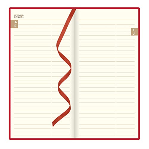 Letts of London Signature Weekly/Monthly Planner, 12 Months, January to December, 2024, Bonded Leather, Slim Size, 6.625" x 3.25", Burgundy (C38SUBY-24)