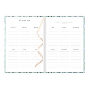 Letts Morocco Weekly/Monthly Planner, 12 Months, January to December, 2024, Sewn Binding, A5 Size, 8.25" x 5.875", Multilingual, Sky (C082391-24)