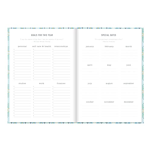 Letts Morocco Weekly/Monthly Planner, 12 Months, January to December, 2024, Sewn Binding, A5 Size, 8.25" x 5.875", Multilingual, Sky (C082391-24)