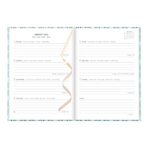 Letts Morocco Weekly/Monthly Planner, 12 Months, January to December, 2024, Sewn Binding, A5 Size, 8.25" x 5.875", Multilingual, Sky (C082391-24)