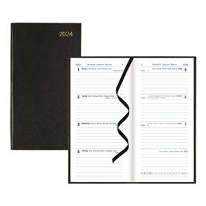 letts of london principal weekly planner, 12 months, january to december, 2024, week-to-view, compact size, 5.875" x 3.125", black (c30nubk-24)