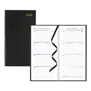 Letts of London Principal Weekly Planner, 12 Months, January to December, 2024, Week-to-View, Compact Size, 5.875" x 3.125", Black (C30NUBK-24)