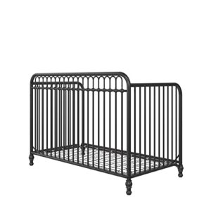 Little Seeds Raven 3-in-1 Convertible Metal Crib, JMPA Certified, Black