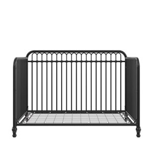 Little Seeds Raven 3-in-1 Convertible Metal Crib, JMPA Certified, Black