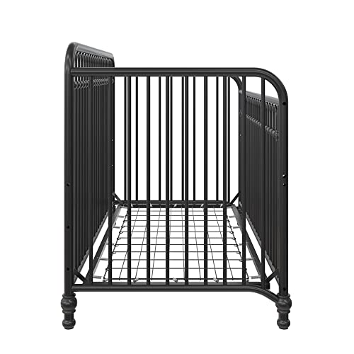 Little Seeds Raven 3-in-1 Convertible Metal Crib, JMPA Certified, Black