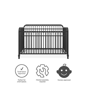 Little Seeds Raven 3-in-1 Convertible Metal Crib, JMPA Certified, Black