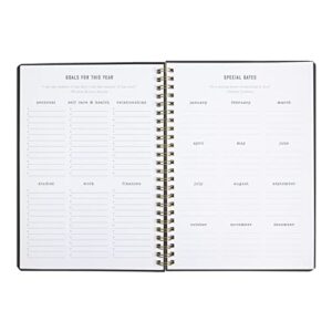 Letts Celebrate Weekly/Monthly Planner, 12 Months, January to December, 2024, Gold Twin-Wire Binding, A5 Size, 8.25" x 5.875", Multilingual, Grey (C082184-24)