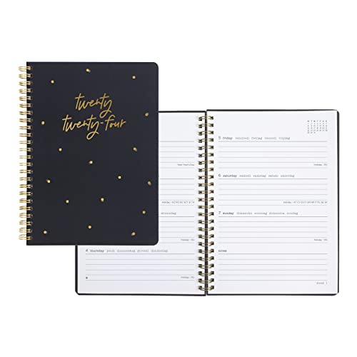 Letts Celebrate Weekly/Monthly Planner, 12 Months, January to December, 2024, Gold Twin-Wire Binding, A5 Size, 8.25" x 5.875", Multilingual, Grey (C082184-24)