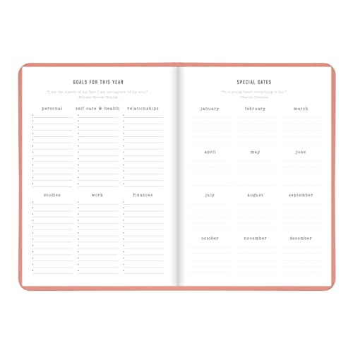 Letts Conscious Weekly/Monthly Planner, 12 Months, January to December, 2024, Sewn Binding, A5 Size, 8.25" x 5.875", Multilingual, Clay (C082397-24)