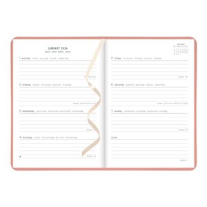 Letts Conscious Weekly/Monthly Planner, 12 Months, January to December, 2024, Sewn Binding, A5 Size, 8.25" x 5.875", Multilingual, Clay (C082397-24)