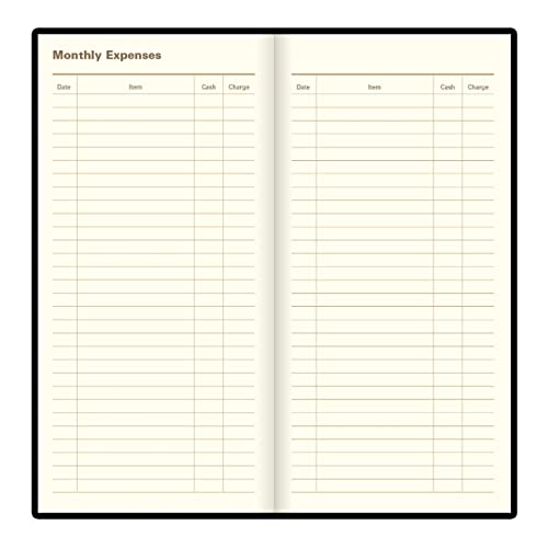 Letts of London Belgravia Weekly/Monthly Planner, 12 Months, January to December, 2024, Vertical, Slim Size, 6.625" x 3.25", Black (C33SUBK-24)
