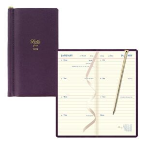 letts of london legacy heritage weekly/monthly planner, 12 months, january to december, 2024, slimline pen, 6" x 3.375", purple (c081930-24)