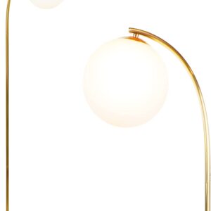 Brightech Luna LED Floor lamp, Modern Lamp for Living Rooms & Offices Bundled Luna Drop LED Floor Lamp, Frosted Glass Globe Arcing Living Room Lamp, Mid-Century Modern Standing Lamp