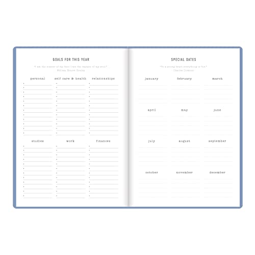 Letts of London Inspire Weekly/Monthly Planner, 12 Months, January to December, 2024, A5 Size, 8.25" x 5.875", Multilingual, Blue (C082020-24)