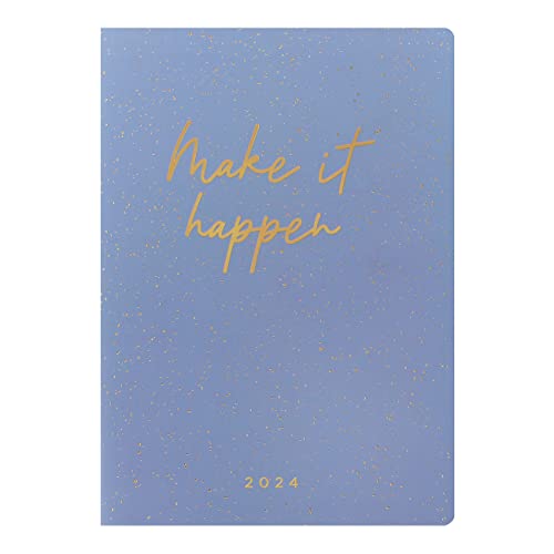 Letts of London Inspire Weekly/Monthly Planner, 12 Months, January to December, 2024, A5 Size, 8.25" x 5.875", Multilingual, Blue (C082020-24)