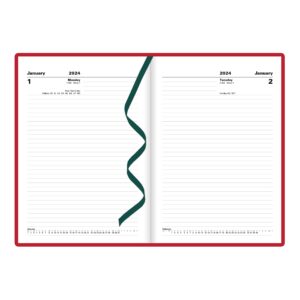 Letts of London Standard Daily Planner, 12 Months, January to December, 2024, Day-Per-Page, A5 Size, 8.25" x 5.875", Burgundy (C10XBY-24)