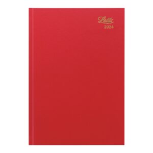 Letts of London Standard Daily Planner, 12 Months, January to December, 2024, Day-Per-Page, A5 Size, 8.25" x 5.875", Burgundy (C10XBY-24)