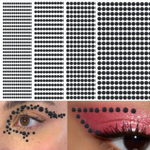 black rhinestone stickers 3d self adhesive face gems stick on body eye bling jewels decal crystal hair diamonds for makeup rave accessories embellishments for crafts for women and girls 4pcs
